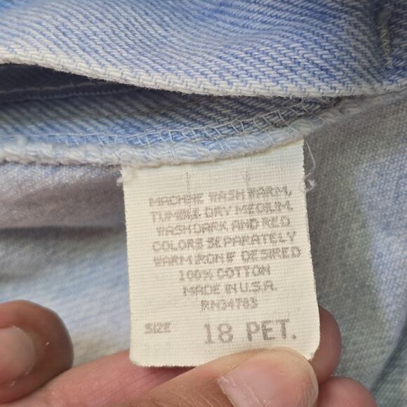 Vintage Lee Jeans Womens 18 Petite Light Wash High Rise Tapered Denim Pants 90s - Picture 6 of 15